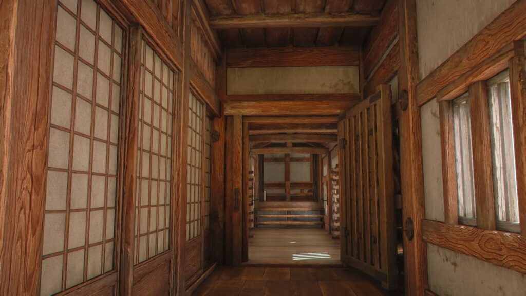 アサシンクリードシャドウズ。姫路城天守内部。