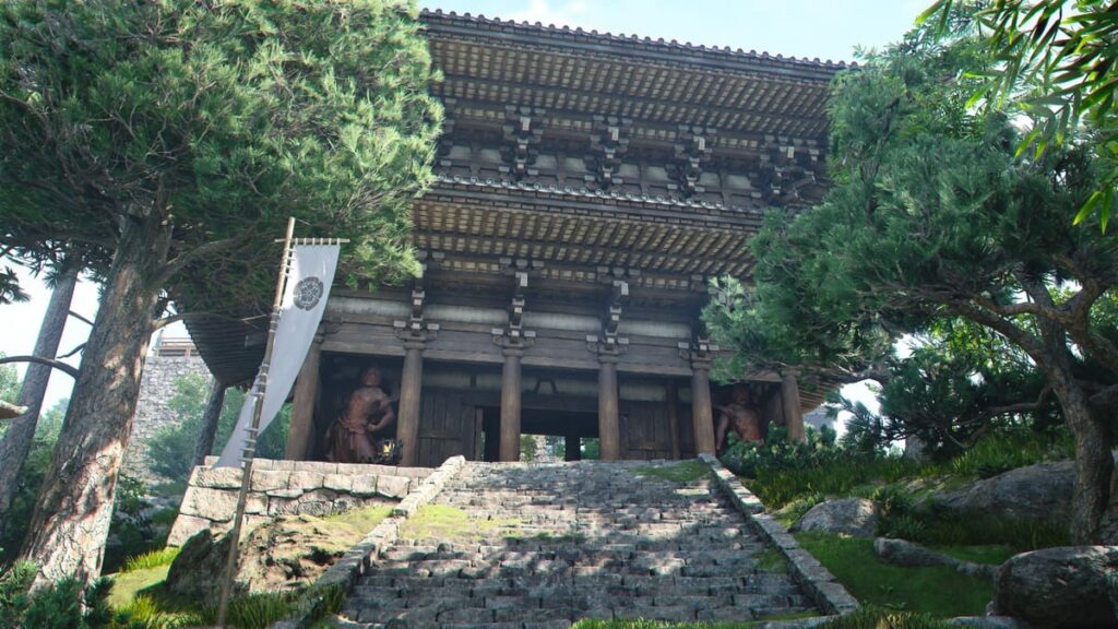 アサシンクリードシャドウズ。安土城二王門。