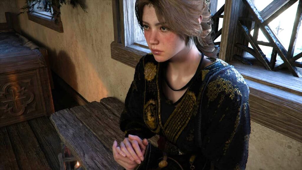 紅の砂漠　民家の中にいた女性